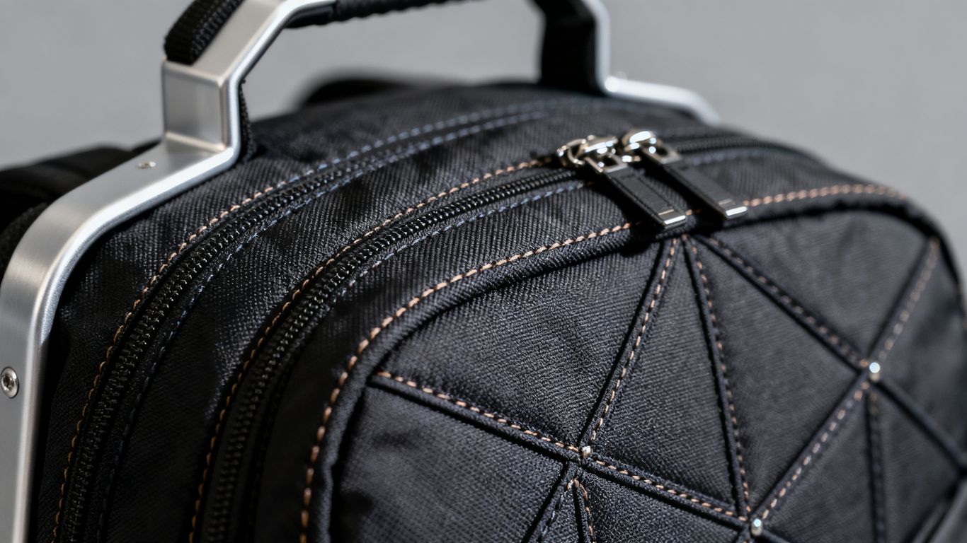 Close-up of a durable, custom-designed backpack.