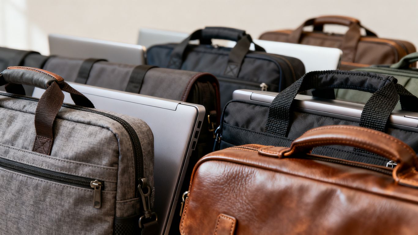 Various laptop bags displayed for selection - Bola Bag